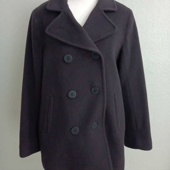L.L.bean wool peacoat sz 8 Bellandi Italy Wool Coat Size 8 - Picture 1 of 8